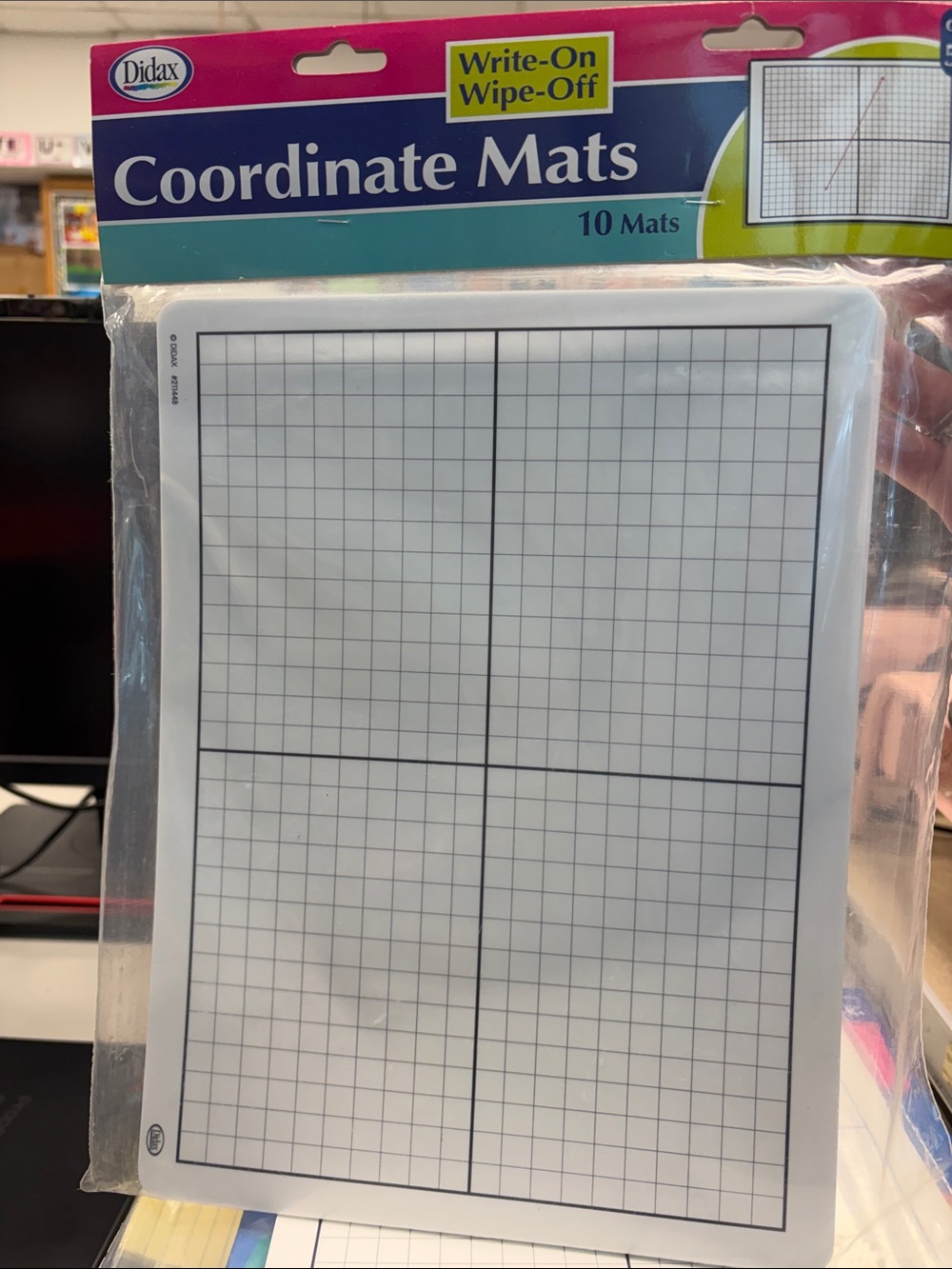 Write-On Wipe-Off Coordinate Mats (White) - 2 Packs of 10 each
